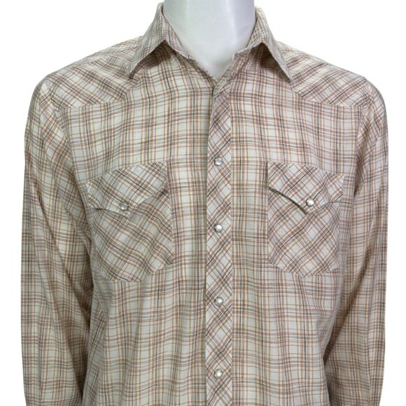 Cody James Mens Western Pearl Snap Shirt Long Sleeve Multicolor Plaid Size M - Picture 4 of 11